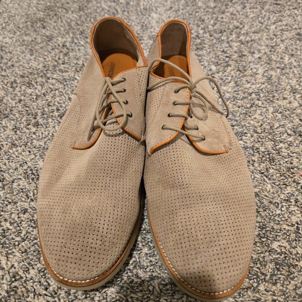 Johnston & Murphy Perforated Tan Nubuck Lace Shoes 11M - Picture 2 of 7